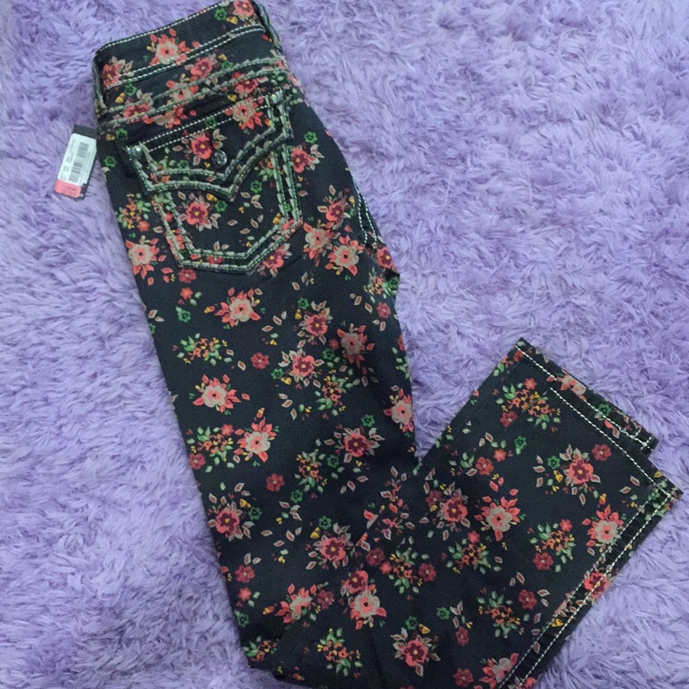 NEW Miss Me Ankle Skinny Floral Jeans